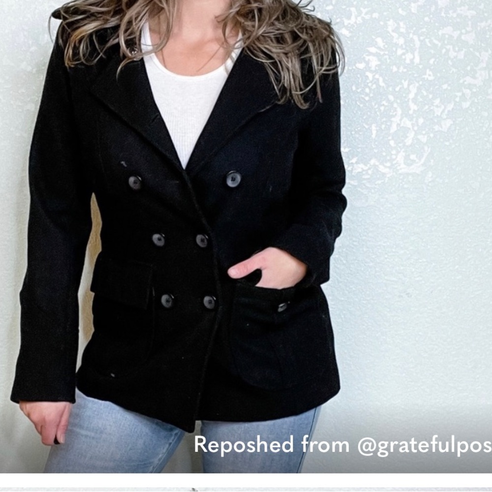 41. New York and Company Double Breasted Wool Blend Coat S